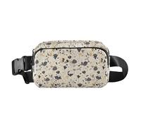 Giraffe Animal Cute Cartoon Yellow Rose Large Capacity Waist Bag Fanny Pack with Adjustable Strap for Shopping Sports, Floral Beige Scandinavian, One Size