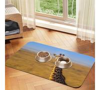 Giraffe Animal Pattern Printed Pet Bowl Mats, Non-Slip And Tasteless Dog And Cat Feeding Mats