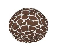 Giraffe Animal Print,Shower Cap Nightcap Double Layer Waterproof Elastic Bath Cap Reusable Hair Cap