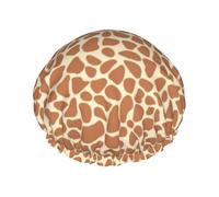 Giraffe Animal,Shower Cap Nightcap Double Layer Waterproof Elastic Bath Cap Reusable Hair Cap