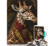 Giraffe Art 1000 Pieces Jigsaw Puzzle for Adults& Teens,Stress Reliever Difficult Challenge Deal As Gifts for The Whole Family (50x75cm)