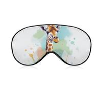 Giraffe Art Illustration Sleep Mask for Women Men Side Sleeper Eye Cover with Adjustable Strap Soft Breathable Blackout Mask Slip-Free Deep Sleeping Travel Essentials
