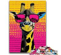 Giraffe Art Jigsaw Puzzles for Teenagers,Challenging Game Toys Every Piece Is Unique - Challenging Family Fun Game (38x26cm)