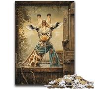 Giraffe Art Jigsaws Puzzles 1000 Pieces for Teenagers Gifts, Educational Toy Funny Family Games Unique Home Decor 50x75cm