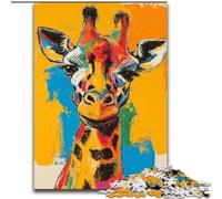 Giraffe Art Puzzles for Adults Teens 1000pc Puzzle, Interesting Stress Reduction Parent-child Interaction (26x38cm)