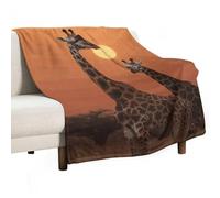 Giraffe at Sunset Blanket Soft Flannel Throw Blanket 30"x40", Lightweight Decorative Blankets Warm Cozy Blankets for Couch, Bed, Camping & Travel, Ideal Gifts for Women Men