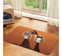Giraffe at Sunset Dog Food Mats for Floors, 12x18 Inch Non-Slip Super Absorbent Pet Food Mat, Dishwasher Dog Mat for Food and Water, Cute Quick Dry Pet Feeding Mat for Dogs Puppy Cats