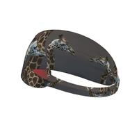 Giraffe at sunset Elastic Exercise Headband for Sports & Workouts
