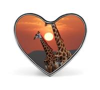 Giraffe At Sunset Fashion Brooch Pin - White Panther 1 Inch Cute Enamel Heart Badges, Metal Lapel Pins for Men & Women, Decorative Metal Pinback for Hats, Shirts, Bags, Jackets & Accessories