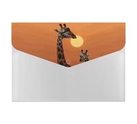 Giraffe at Sunset File Folder 6-Pocket, Waterproof Accordion File Organizer with Snap Closure, Expanding Document Holder for Office, Home