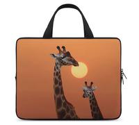 Giraffe at Sunset Laptop Sleeve Ultra-Thin, Waterproof 13inch Laptop Bags, Portable Protective Computer Bag with Hand Strap