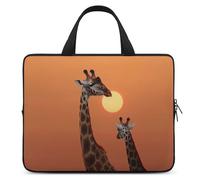 Giraffe at Sunset Laptop Sleeve Ultra-Thin, Waterproof 15inch Laptop Bags, Portable Protective Computer Bag with Hand Strap