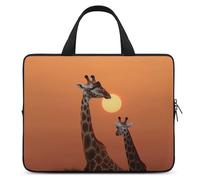 Giraffe at Sunset Laptop Sleeve Ultra-Thin, Waterproof 17inch Laptop Bags, Portable Protective Computer Bag with Hand Strap