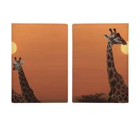 Giraffe at Sunset Passport Holder for Women Men PU Leather Passport Travel Wallet with Multiple Pockets