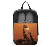 Giraffe at Sunset Shoe Bag Waterproof & Breathable Shoe Pouch for Travel, Portable Carry Case for Sports Sneakers, Gym, Vacation