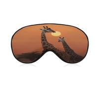 Giraffe at Sunset Sleep Mask for Women Men Soft Breathable Sleep Eye Mask Soft Eye Cover Light Blocking Sleeping Masks Adjustable Blindfold for Travel Home Office Naps & Gifts