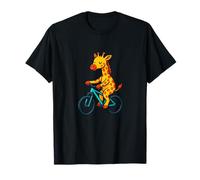 Giraffe Biking Funny Animal Cycling Humor Art T-Shirt