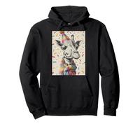 Giraffe Birthday Confetti Retro Pop Art Pullover Hoodie