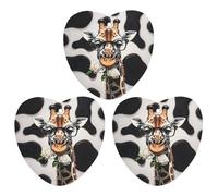 Giraffe Bites The Rose Car Air Freshener, 3 Pcs Love form Hanging Air Freshener Cards, Long Lasting Fragrance Scented Cards for Car, Home, Office Black-style