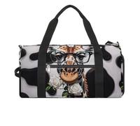 Giraffe Bites The Rose Gym Bag for Men Women, Waterproof Gym Tote Bags, Large Duffel Bag for Travel Workout