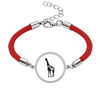 Giraffe Black and White Animal Lucky Red String Bracelet Rope Bracelet Handmade