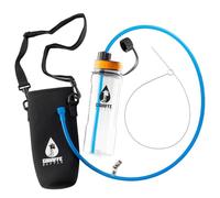 Giraffe Bottle Journey Hydration System, Clear Tritan Bottle, 36 inch / 91 cm Journey Straw, with Neoprene Bottle Carrier