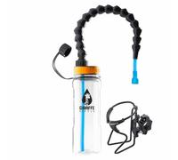 Giraffe Bottle Tower XL Hands Free Drinking System, Clear Tritan Bottle, with Round Tube Mounted Bottle Holder (length 15 in / 38 cm)