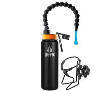 Giraffe Bottle Tower XL Hands Free Drinking System, Insulated Stainless Steel Bottle, with Round Tube Mounted Bottle Holder (Length 15 in / 38 cm)