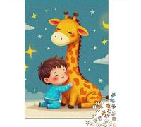Giraffe Boy 1000 Pieces Jigsaw Puzzles For Adults Educational Games Stress Relieving Entertainment Cultivate The Spirit of Teamwork for Family Decorations 500pcs (52x38cm)