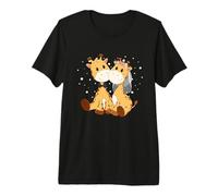Giraffe Bride and Groom Wedding Art Matching Couple Marry Premium T-Shirt