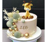 Giraffe Cake Topper with Balls Cake Decorations for Wild Animals Themed Birthday Baby Shower Party Supplies (STYLE 2)