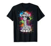 Giraffe Calf Paint Splashes w Cap and Sunglasses T-Shirt