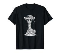 Giraffe Calf w Cap and Sunglasses T-Shirt