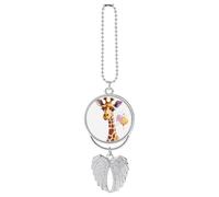 Giraffe Car Hanging Ornament Rear View Mirror Pendant Lucky Presents Hanging Ornament Funny Car Pendant for Office Auto Home Decoration Silver-style