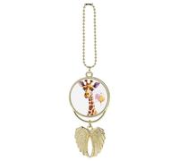 Giraffe Car Hanging Ornament Rear View Mirror Pendant Lucky Presents Hanging Ornament Funny Car Pendant for Office Auto Home Decoration Golden-style