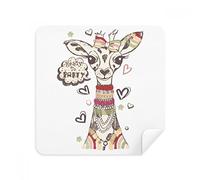 Giraffe Cartoon Animal Colourful Glasses Cleaning Cloth Phone Screen Cleaner Suede Fabric 2pcs