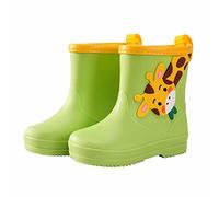 Giraffe Cartoon Character Rain Shoes Children's Rain Shoes Boys And Girls Water Shoes Baby Rain Boots Water Boots Rain Boots For Boys And Girls (Green, 12.5 Little Child)