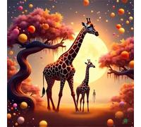 Giraffe Cartoon World 60 Piece Jigsaw Puzzles for Adults, Colourful, Fun, Challenging and Brainteasing Adults jigsaw puzzles 60 Pieces, Beautiful Decoration Puzzle