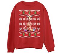 Giraffe Christmas Sweater for Kids Festive Safari Animals Christmas Sweatshirt Ugly Xmas Jumper for Boys and Girls, 9-11 Years, Red
