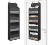 Giraffe Creation Over Door Organizer with 4 Large Capacity Pockets, Heavy Duty Hanging Organizer Storage for Closet Bathroom Nursery Bedroom Dorm, Toys Cosmetics Sundries and Baby Essentials, Black