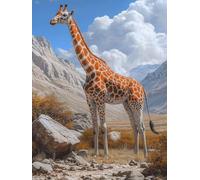 Giraffe Diamond Art, 5D Diamond Painting Animal, DIY Full Drill Gem Art Kits Adults Beginner Mosaic Making Kits, Cross Stitch Crystal Paintings Craft for Room Decor, Gifts for Women 50x70cm - 1F690
