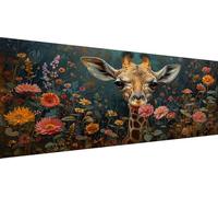 Giraffe Diamond Art Flowerbed Diamond Painting Kits Adults, Full Drill Cross Stitch Kits for Adults, Crystal Art Kit for Home Wall Decor, Creative Hobby Gift Stress Relief, 70x140cm 28x56 Inch Y1-227