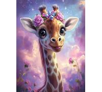 Giraffe Diamond Art Kits Adults 50x70cm 5D DIY Animal Diamond Painting Kit for Beginners with Tools, Round Full Drill Crystal Art Crafts Canvas Paintings for Home Wall Decor Gifts for Women G-598