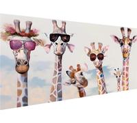 Giraffe Diamond Art Kits Adults, DIY 5D Diamond Painting Kits for Kids Full Round Drill Embroidery Large Size Diamond Art Gem Crystal Art for Home Wall Decoration Gifts 24x12in/60x30cm D-211