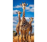 Giraffe Diamond Art Kits Adults, DIY 5D Large Diamond Painting Blue Sky Full Square Drill Crystal Art Kits 23.6x59 Inch, Embroidery Cross Stitch Canvas Painting by Numbers for Home Wall Decor (SQ806)