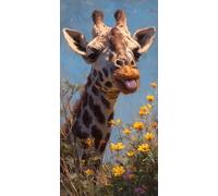 Giraffe Diamond Art Kits Adults Flower Diamond Painting Cross Stitch Kits for Adults 56 x 28 Inch, Crystal Art Canvas for Painting, Rhinestones Embroidery Wall Pictures Crafts for Home Decor DZSH3397