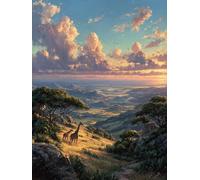 Giraffe Diamond Art, Sunset 5D DIY Diamond Painting Kits, 5D Full Drill Crystal Art Kits for Adults, DIY Adult Crafts, Cross Stitch Embroidery Crafts Pictures, Room Decor, Relax, Gifts, 40x54in 1-8644