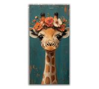 Giraffe Diamond Painting Flowers Diamond Art Kits Adults, 5D DIY Large Full Drill Rhinestone Crystal Gem Art Cross Stitch Kits for Adults for Beginner Home Wall Decor, Gifts for Women 100x200cm P1-883