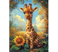 Giraffe Diamond Painting Kits for Adults, Large Diamond Art Canvas 32x44 inch, Round Full Drill Dimond Art Painting with Accessories, DIY Crystal Arts and Crafts for Adults for Autumn Home Decor X-92