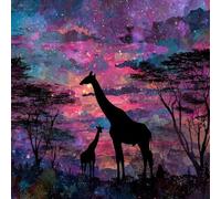 Giraffe Diamond Painting Kits for Adults, Personalised Diamond Art Animal Mosaic Kit, DIY Full Drill Dimond Art for Adults, Craft Kits for Kids, Crystal Gifts for Women, Home Decor 60x60cm 5-930